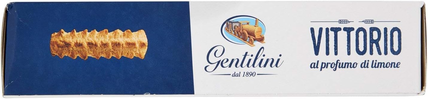 Gentilini Biscotti Vittorio al Profumo di Limone, Antica Ricetta Originale 250g [CAIYA® BOX da 8 Confezioni]