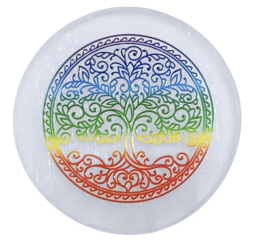 Plato de Carga de Cristal de Selenita de 7 Chakras miniatura 1