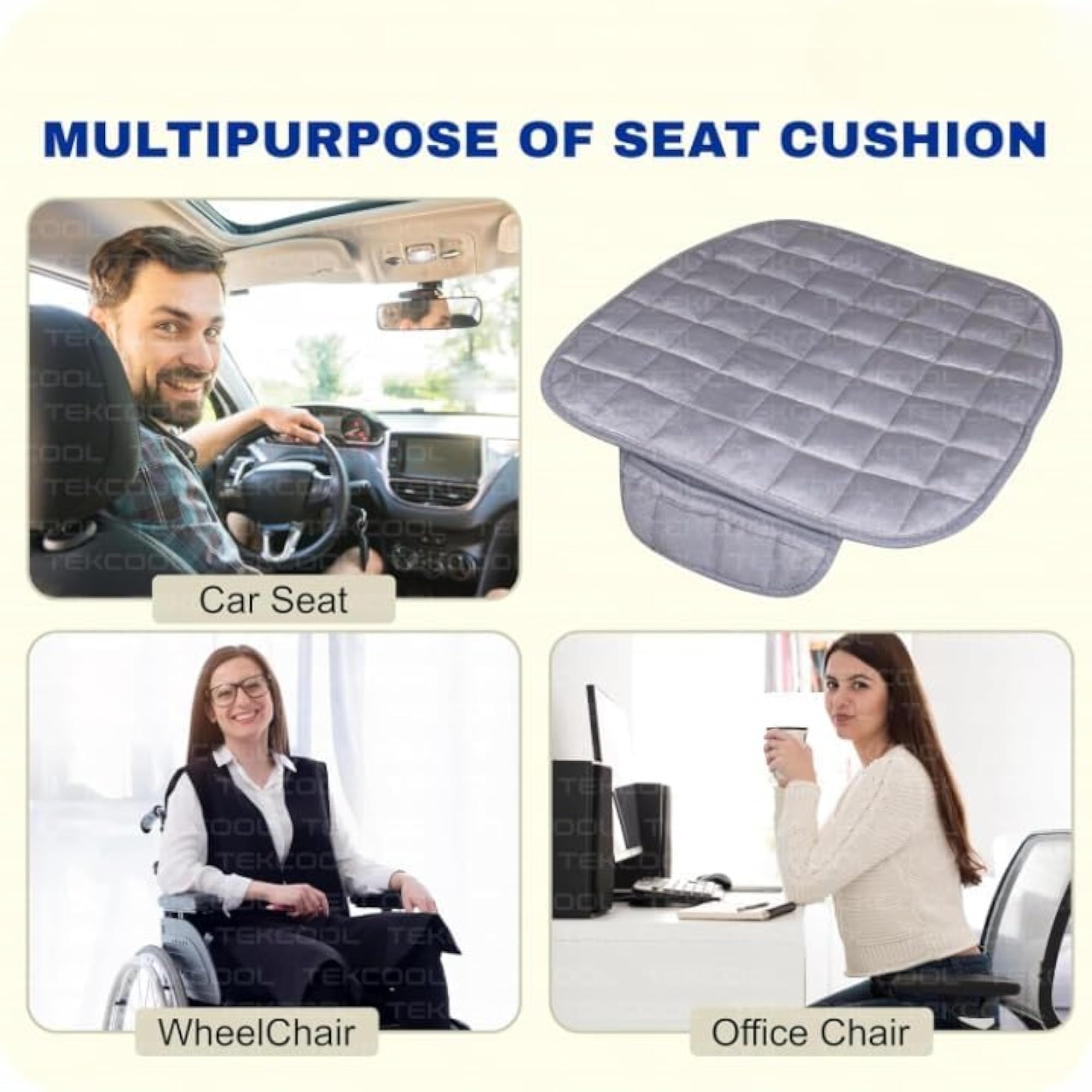 Car Seat Soft Cushion Cover 60×50 cm, Comfortable Memory Foam