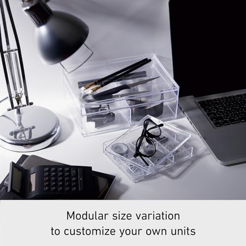 Image of Like-it | MX-T11 | System Tray | Stackable Organizer | Drawer Organizer | A6 | 6 Divide |4.53 inch x 6.06 inch x 1.18 inch | Clear |