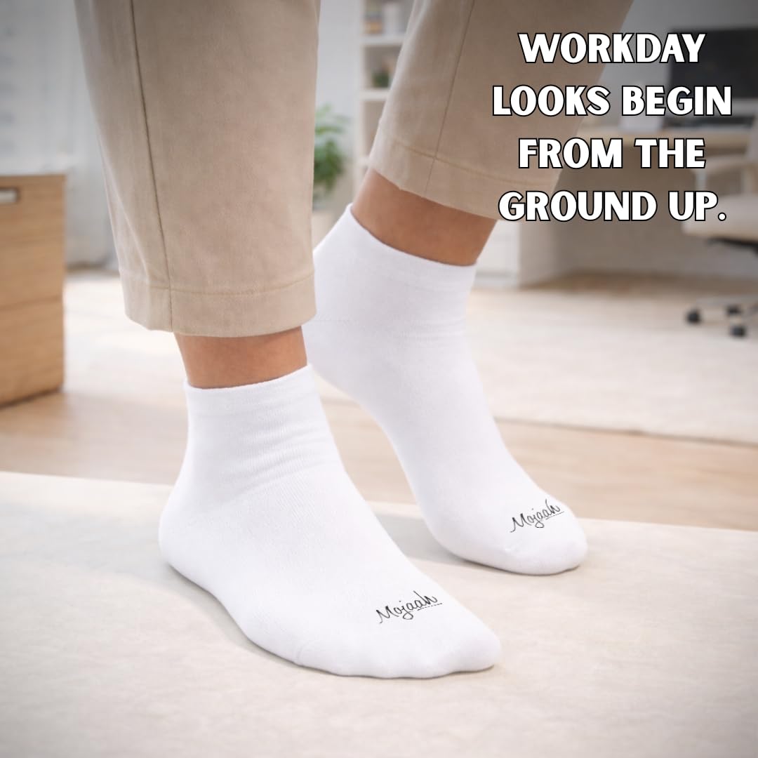 Mojaah Fine Ankle Length Socks for Men Combo (10 Pairs) Black & White | Cotton Jurab for Man | Gym Socks for Men Workout | Odour-Free Anti-Sweat | Formal & Sports Use | Soft Breathable Fabric 2
