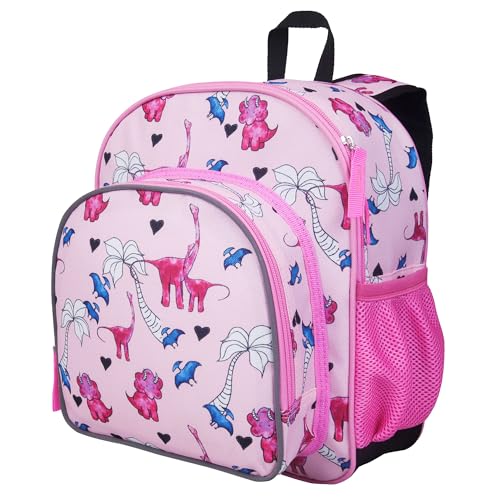 Image of Wildkin JumpOff Jo 12-inch Kids Backpack - Lightweight, Durable Toddler Bag - Pink Dino