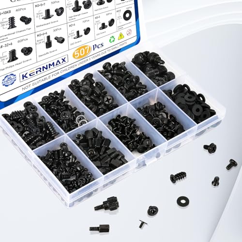 Image of 507Pcs Professional Computer Screws Assortment Kit, Includes Motherboard Screws, Standoffs, PC Case, SSD, Hard Drive, Fan, CD-ROM Screws, Long-Lasting for DIY PC Build and Repair