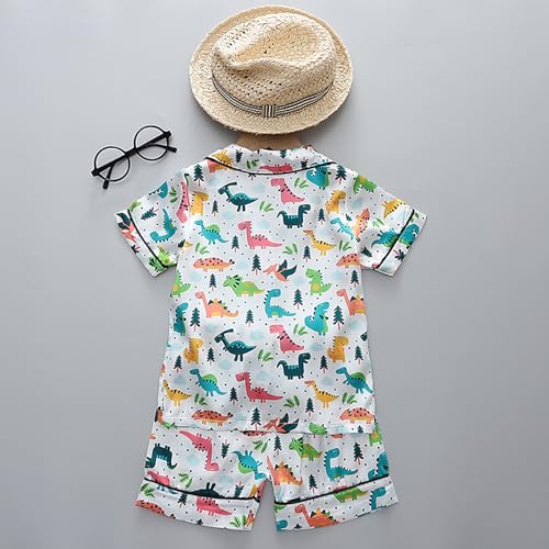 P𝗝s for Boys Girls 2 Short Sleeve Pa𝗷amas Set Kids Car Prints Loun𝗴e Clothes T-Shirt Shorts N𝐢ghtwear Slee𝗽wear2