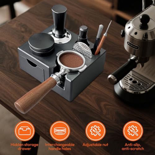 Tamper Station per Barista (51 – 58 mm), stazione di tamping in ABS, per macchina da caffè espresso Barista, accessori per macchine da caffè espresso (senza accessori) - immagine 5