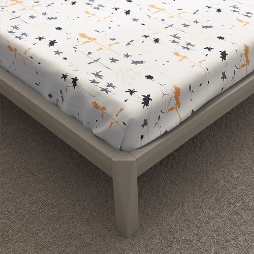 Image of Wakefit 200 TC Flat 100% Cotton Printed Bedsheet, Flora Queen Size (100x90 Inches) / (2.54m*2.29m) with 2 Pillow Covers Flora, Double
