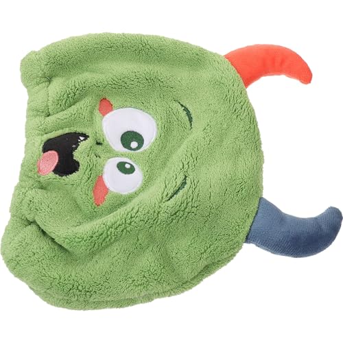 OFFIGAM Gorro para Secar Cabello Infantil de Toalla Absorbente de Agua, Turbante de Secado Rápido Diseño de Dibujos Animados en Color Verde Oliva, Talla Única, Adecuado para Baño y Uso