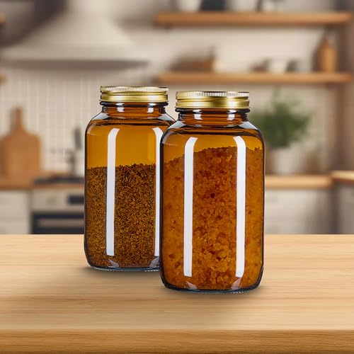 Bocal en verre de qualité supérieure avec couvercle et étiquette or