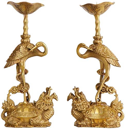 Décoration de Richesse Tortue Dragon Feng Shui : Set Chandelier et Grue de Salon