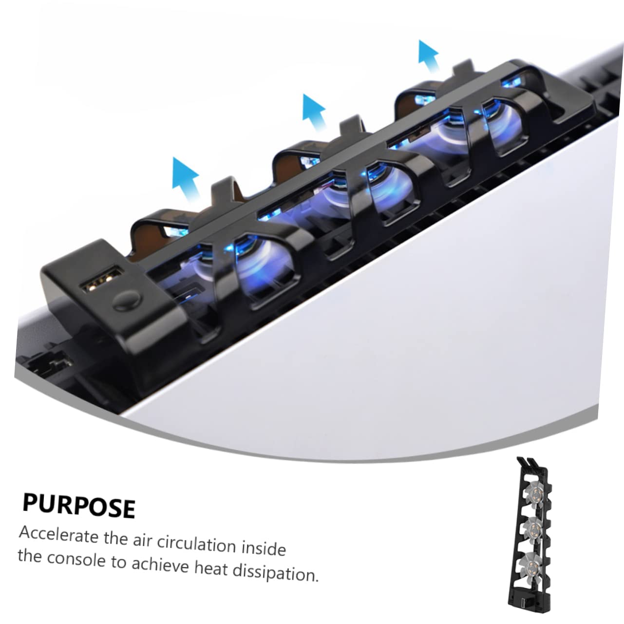 Angoily 2 Pz consolle ventola di raffreddamento della macchina da gioco ricaricabile ventaglio ventilatore fan ventola di raffreddamento a LED ventola per console di gioco AbS Black