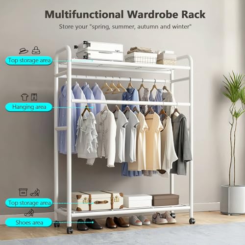 Armarios para dormitorio con perchero de pared resistente y organizador de ropa negro 3