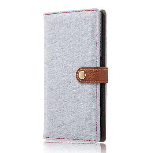 レイ アウト Xperia XZ ケース / Xperia XZs ケース 手帳型 スウェット / ライトグレー RT-RXPXZFBC1/GR