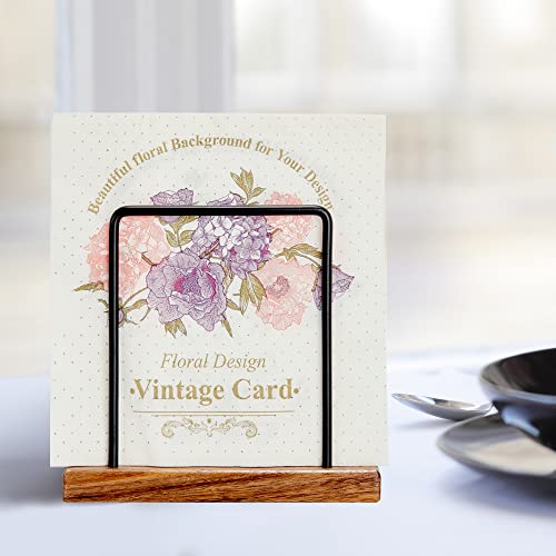 Acacia Wood Napkins Holder With Metal Wire, Standing Napkin Holder For Table, Kitchen & Dining Room Décor #TOP3