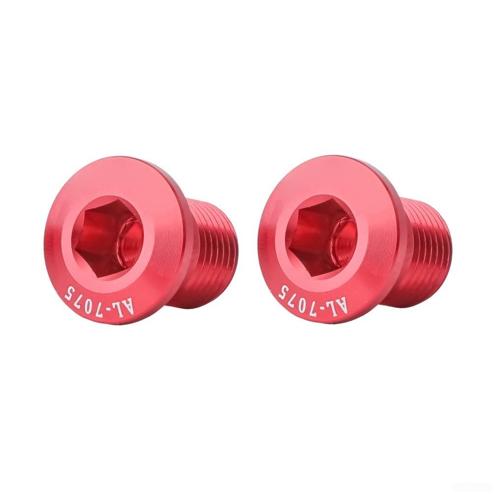 2 Pack M10 P1.0 Aluminium Alloy Bolts for Rear Derailleur Hanger and Chain Tensioner Mounting on Road MTB Bikes (Red)