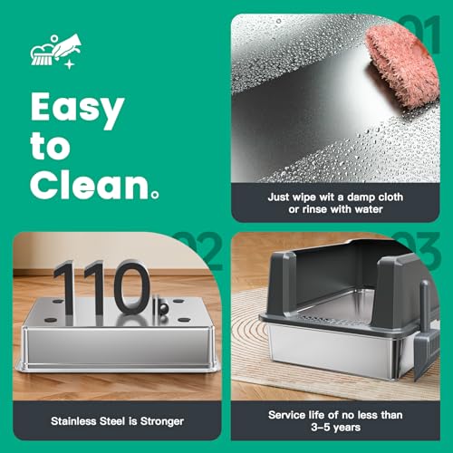 Caixa de areia de aço inoxidável XXL extragrande 71.1 cmx52.1 cmx35.6 cm caixa de areia de metal lat