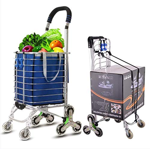 Einkaufstrolley, faltbarer Einkaufswagen auf Rädern, großer und leichter Einkaufstrolley mit abnehmbarer Tasche (A)
