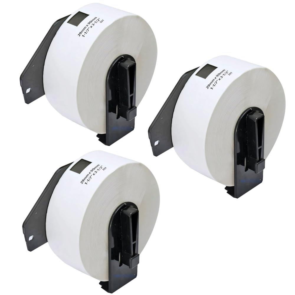 Inkjello 3 Rolls Compatible DK-11201 Address Labels – 29mm x 90mm, 400 Labels per Roll,Replacement for Brother QL-500 550 570 580N 650TD 700 710W 720NW 800 810W 820NWB 1050 1060N 1100 1110NWB