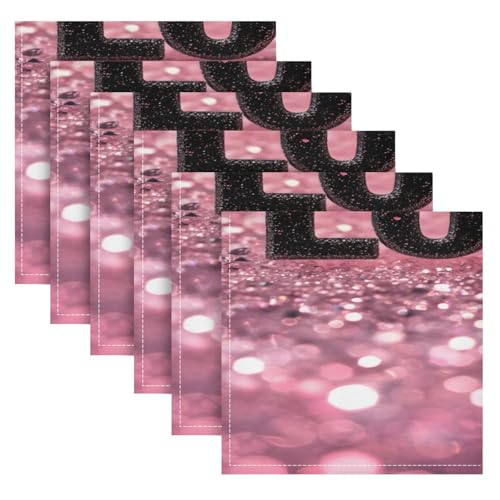 Servilletas de Tela con Corazones Love Hearts Pack 6 miniatura 2