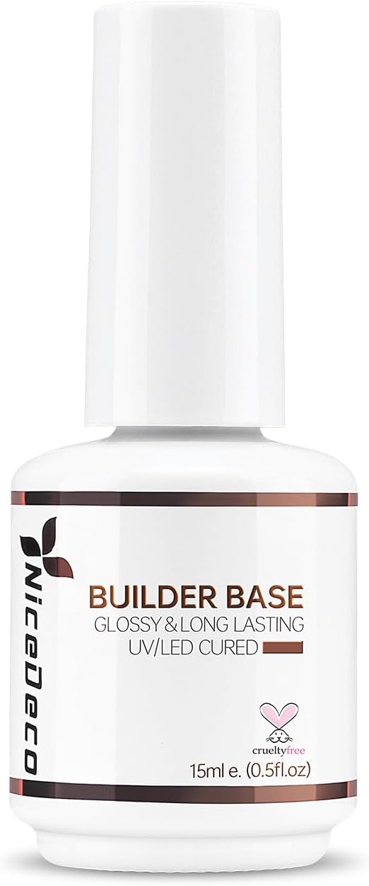 UV 7 in 1 Gel Builder Base, 15 ml Clear Builder Base Gel UV LED Quick Building Nail Cruelty Free, Vegan Nail Extension Clear