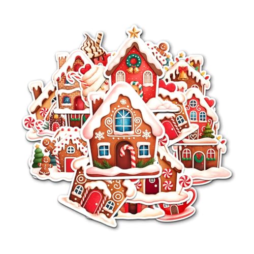 12 Pcs Christmas Gingerbread House Stickers – Gift for Parents, Friends, Brothers, Sisters,...