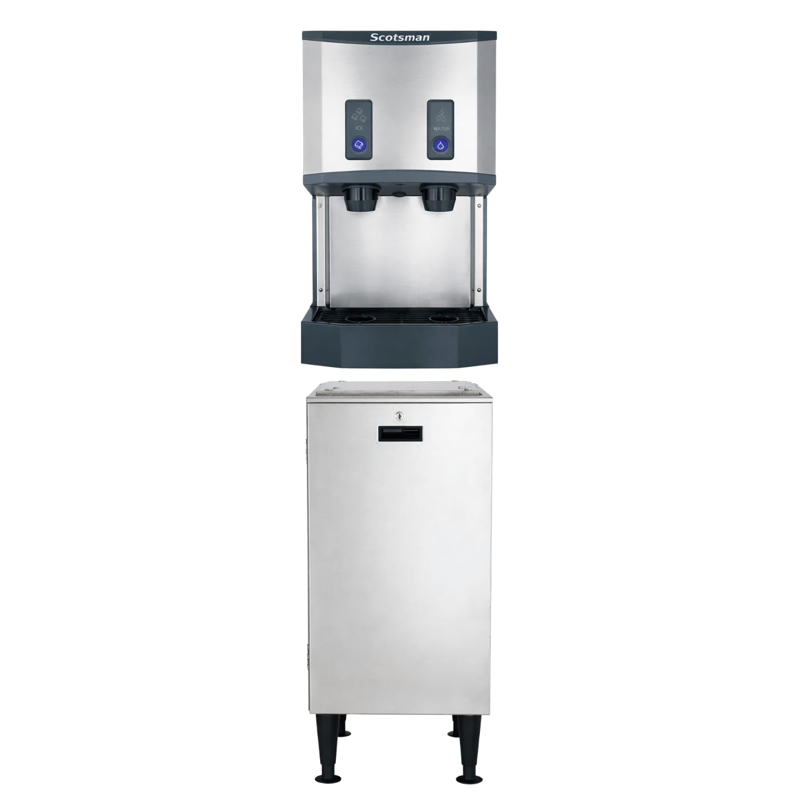 Scotsman Meridian Push-Button Countertop Nugget Ice Maker & Water Dispenser - 500 lb/Day, 40 lb Storage Bin, Stand w/Door | Fridge.com