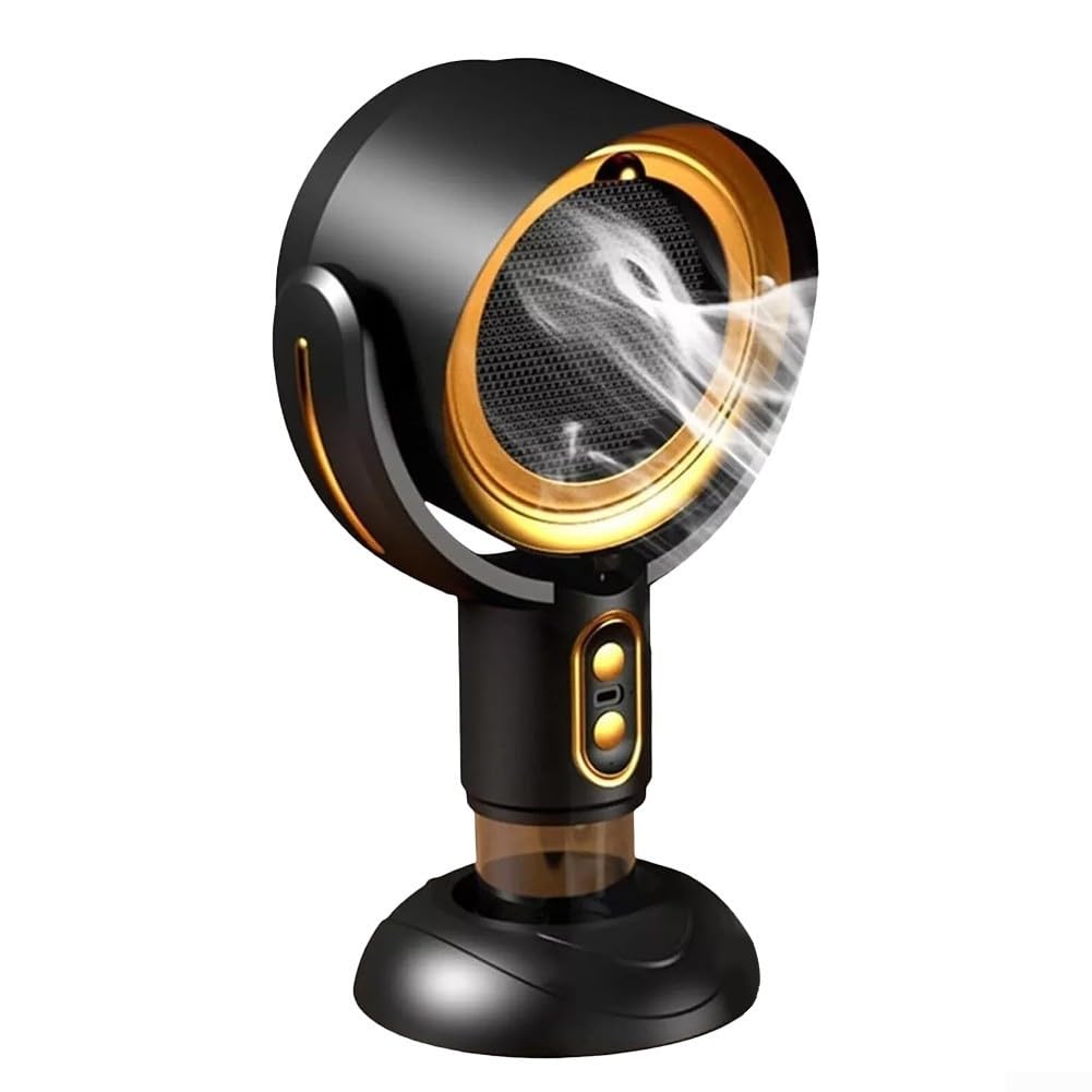 Desktop-Dunstabzugshaube, tragbare Mini-Dunstabzugshaube, tragbare Dunstabzugshaube für Wohnungen, mit USB-Ladefunktion und leichtem Design, perfekt für Kochlösungen (Schwarzgold)