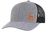 Men's Hunting Season Mesh Back Trucker Hat, Deer in Crosshair, Heather Grey/Black