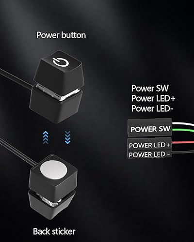 Miniatura 5 de Interruptor de alimentación de computadora de escritorio, cable adaptador de control de fuente de alimentación, 65 pulgadas, botón de encendido