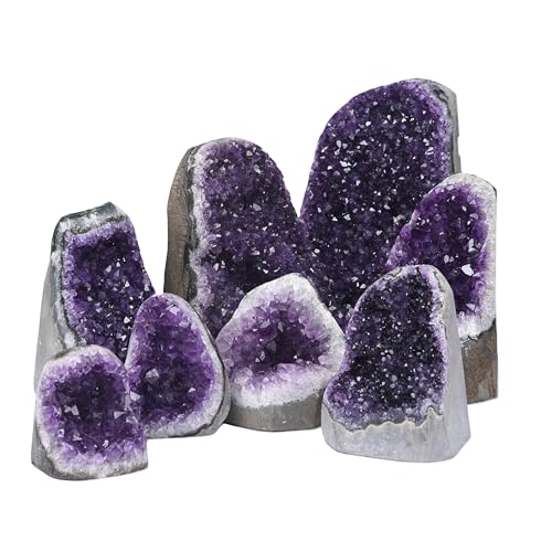 Image of Premium Amethyst Geode Stone Cluster [5 to 6 lb.] - Each Piece is Unique & Natural - Real Raw Healing Crystal Rock from Uruguay - Deep Purple Decoration - FREE Selenite Wand