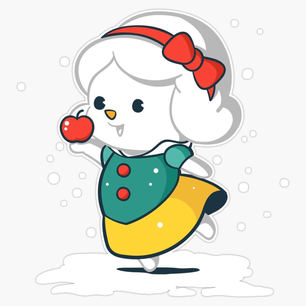 Comel Kawaii White Vinyl Sticker Laptop Decal Waterproof 5"