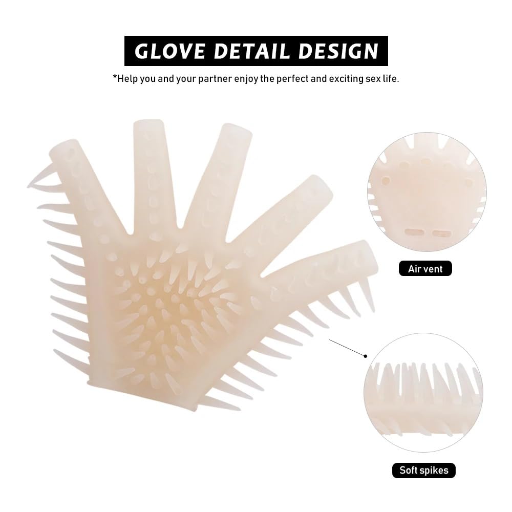 Bianco Erotico Finger Vibratore Spike Guanti Clitoride Massaggio Giocattoli Sesso per Coppie Maschio Masturbazione Finger
