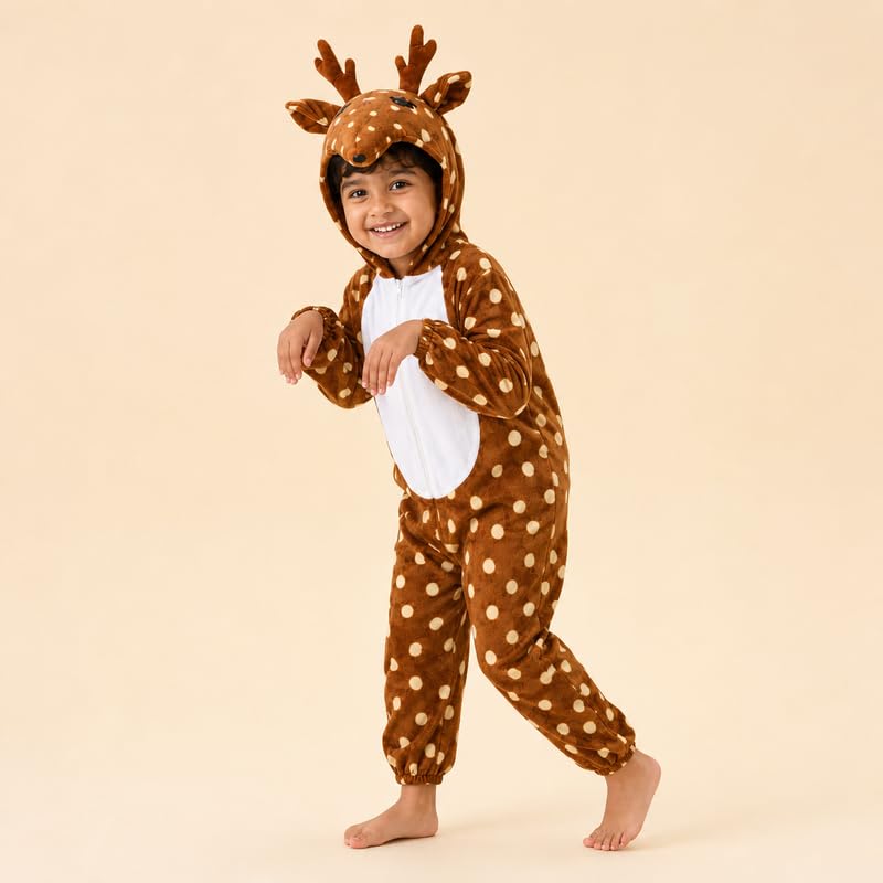 Image of Animal Costume for Kids | Plush Fancy Dress Costume for Boys & Girls |School Fancy Dress, Annual Day, Jungle Theme, Role Play, Halloween & Birthday Party