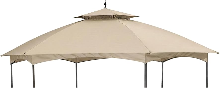 Garden Winds Reinforced RipLock 350 Replacement Canopy Top Cover Compatible with Madison Hexagon 11.4 x 13.2 Gazebo Model D-GZ076PST-D - Beige