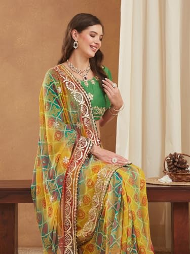 Image of Women's Banarasi Silk With Jacquard Print Saree With Blouse