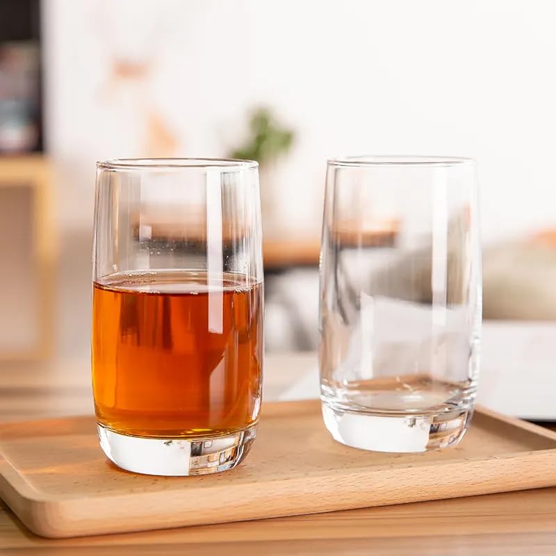 Image of Premium Crystal Water Glass Set of 6 - Highball Drinking Glasses Set for Home - Glass Set for Water Juice Shakes Mojito Cocktail Colddrinks (Atlass)