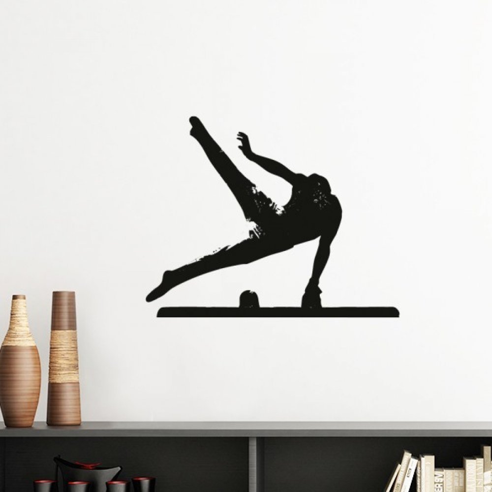 Stickers mural silhouette de cheval bleu 40cm pour déco de chambre