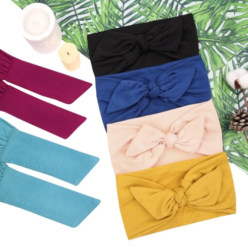 Image of 6 Pieces Adjustable Stretchy Headbands for Women African Turbans Absorbed Sport Headband Soft Twist Knotted Headbands Non Slip Daily Life Yoga Workout