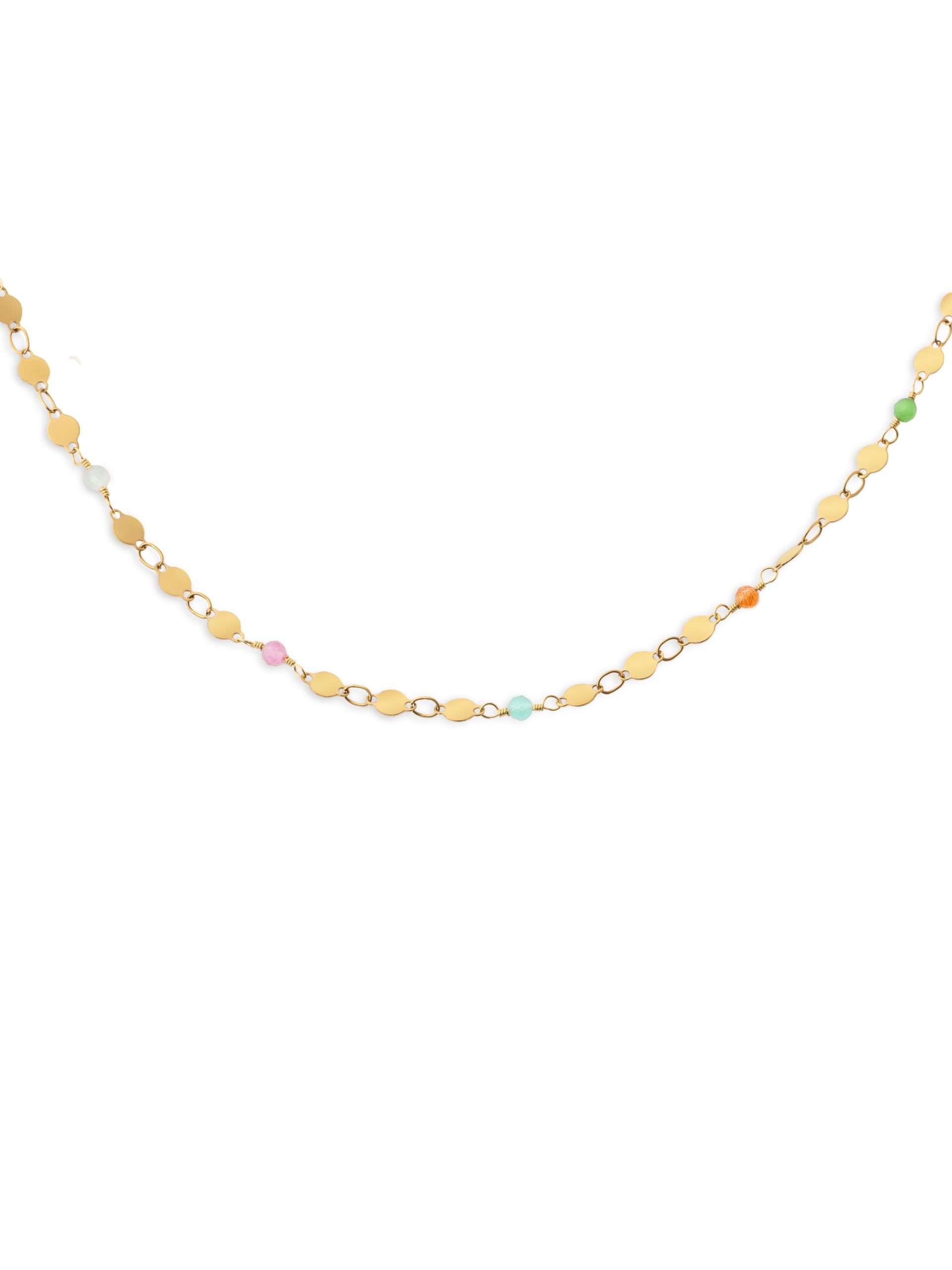 SINGULARU Collar Long Crystals Sun - Collar en Acero con Acabado en Baño de Oro de 18Kt - Collar Largo con Piedras de Colores - Joyas para Mujer