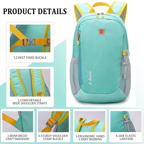 Mochila ligera de senderismo 15L para viajes y uso diario miniatura 4