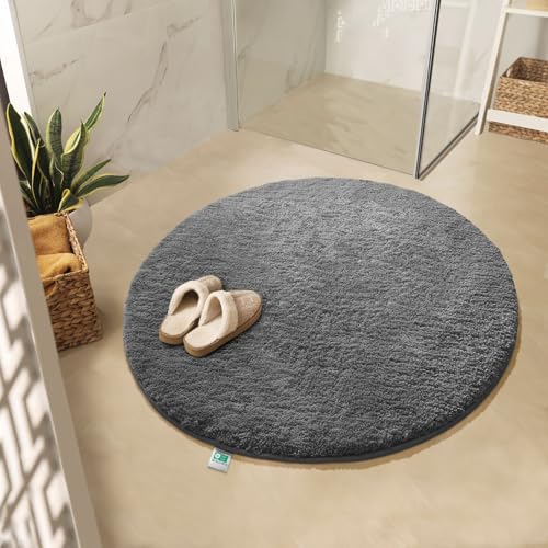 KARAT Badematte Sky, Badteppich in Rund, Dichtes, Flauschiges Wohlgefühl...