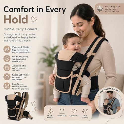 Image of Mommers Baby Carrier | Lightweight & Portable Infants Lounger for Supervised Use | Soft Fabric | Travel Friendly | 0-6 Months