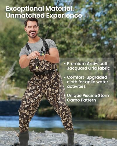 Waders de pesca e impermeable overol de caza con mosca dos capas para hombre y mujer 4