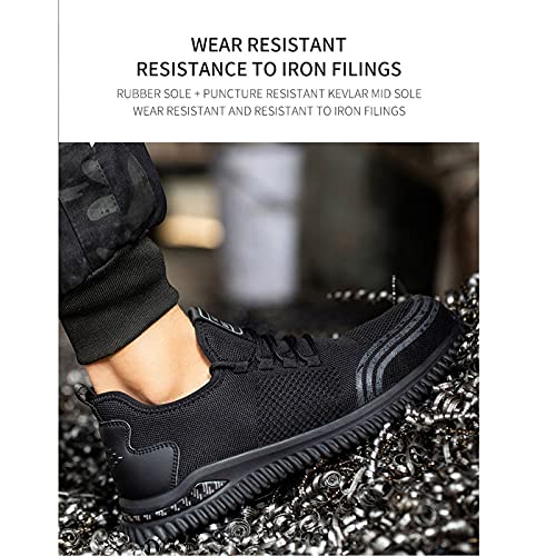 fayengan Safety Work Shoes Steel Toe Sneaker for Men Women Lightweight Breathable Slip Resistant Outdoor Protection Footwear Indestructible Shoe (Color : Red, Size : 8US)4
