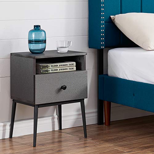 Image of VECELO Modern Nightstands,Square End Side Table with Drawer and Storage Space for Bedroom and Living Room