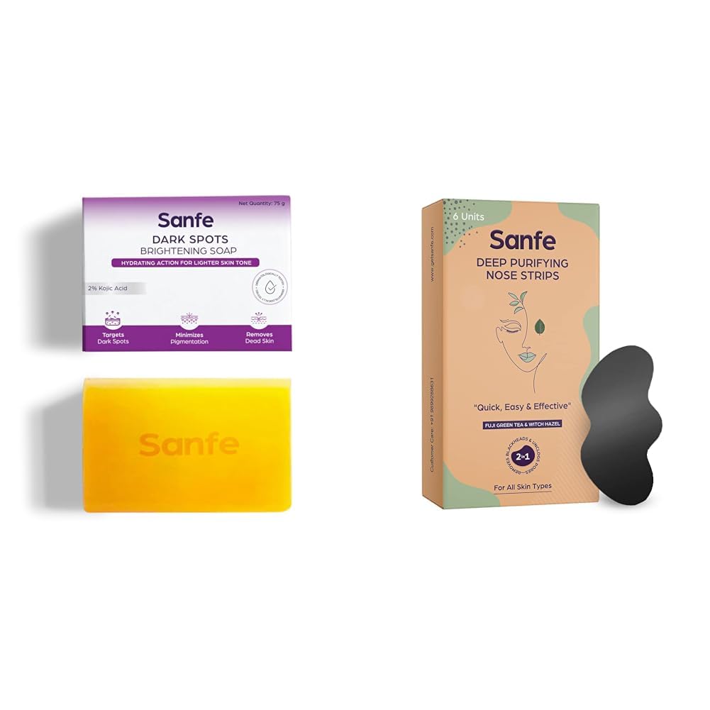 Sanfe Dark Spots Brightening Skin Lightening Soap Deep Purifying Nose Strips