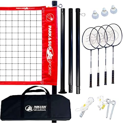 Park & Sun Sports Portable Outdoor Badminton Net System with Carrying Bag and Accessories: Sport Series Cover
