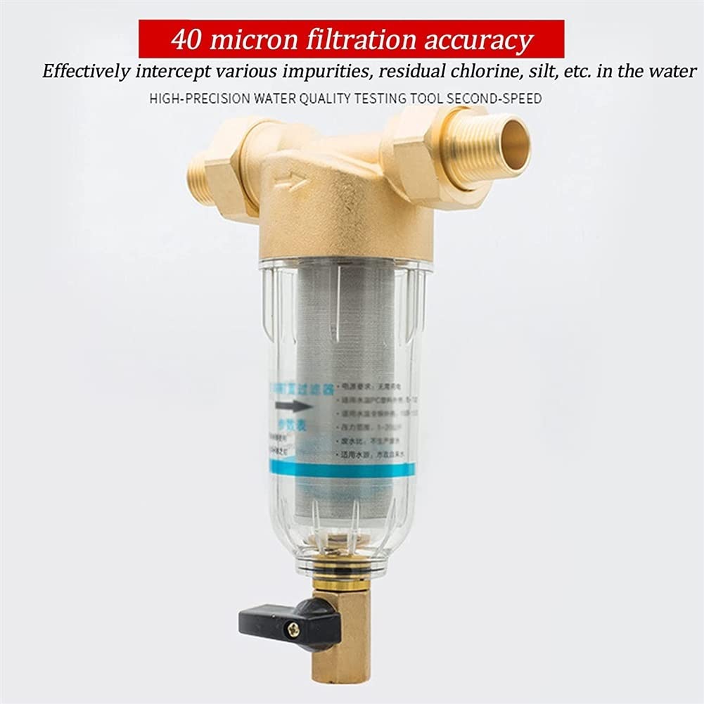 Water Filter Taps Pre-Filter Backwash Stainless Steel Mesh Filter Rust Removal Sediment Removal Stainless Steel Filter Grade 1 Filtration (Size : 1 inch-3.2cm) (4 Points)