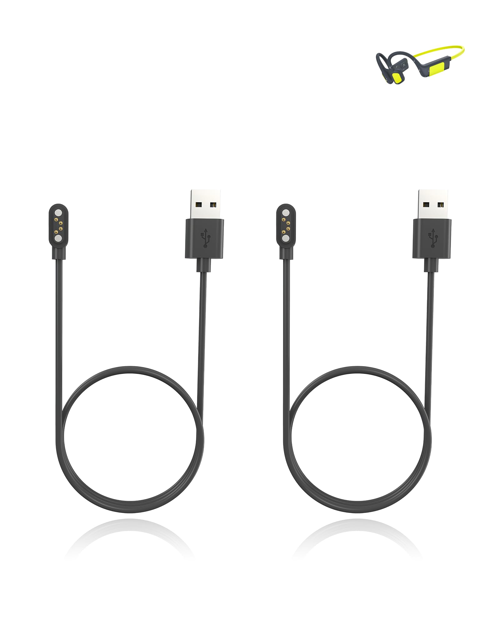 Lot de 2 câbles de charge pour casque de natation IFECCO, cordon de charge USB magnétique stable compatible avec IFECCO X7