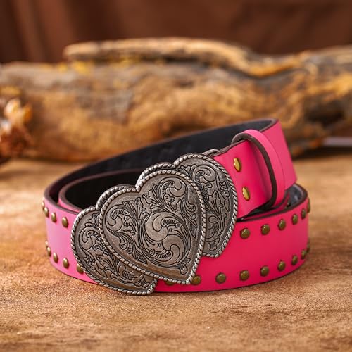 Women Western Belt Silver Buckle Leather Belt for Jeans Pants Cowgirls Cowboys Waist Belts for Men3