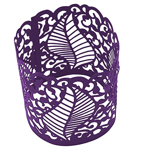 Lot de 50 photophores LED pour bougies chauffe-plat, pour centre de table, mariage, fête d'anniversaire, fête prénatale (violet)